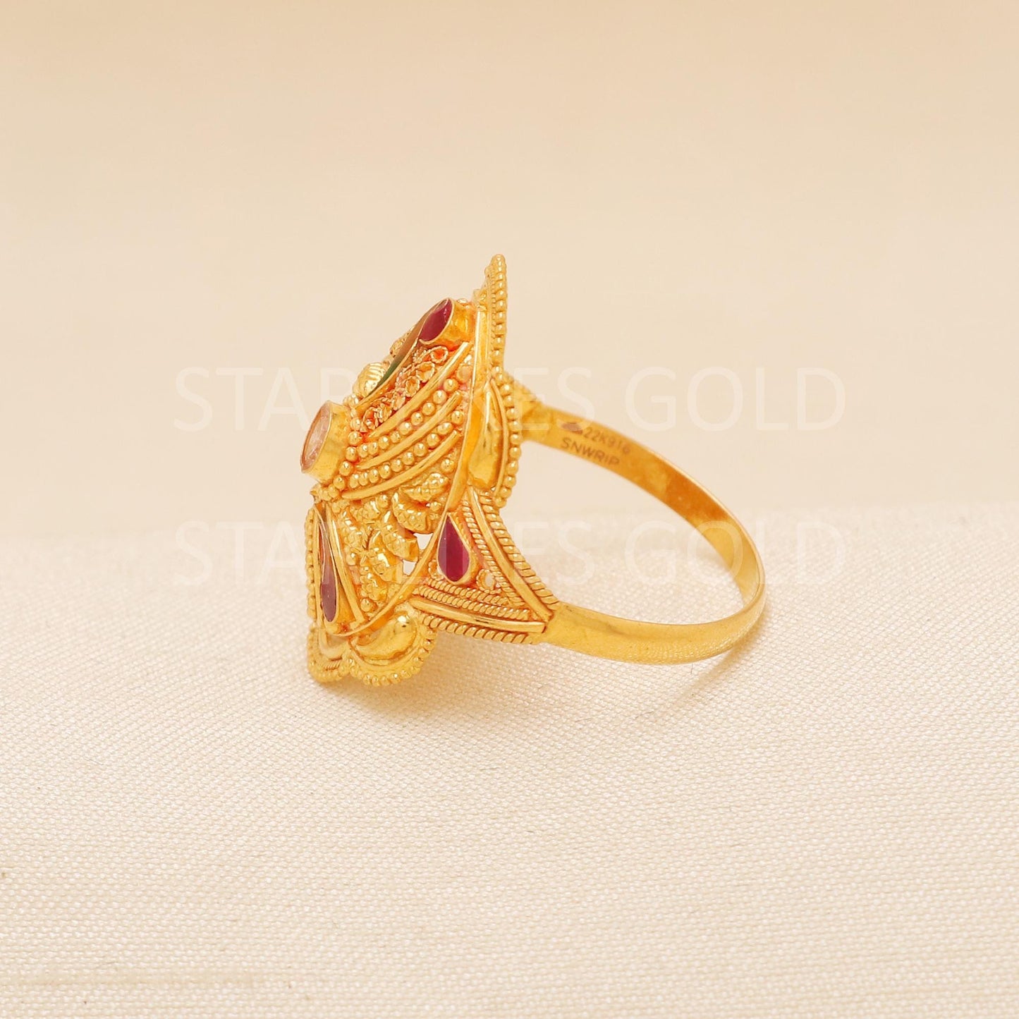 Handcrafted 22k Pure Gold handmade Rings - Artisan Jewelry, 22k Jewelry, Designer Gold Ring, Hallmarked, PR1983