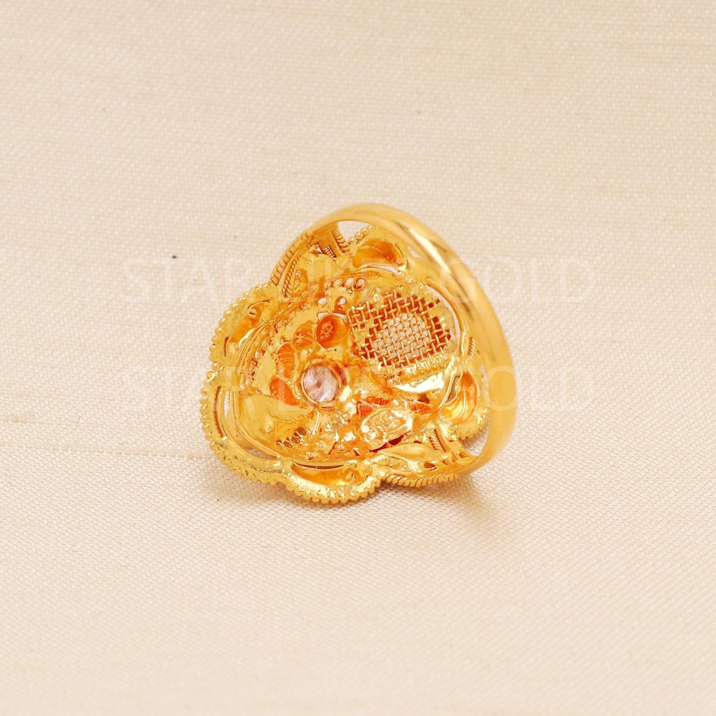 Handcrafted 22k Pure Gold handmade Rings - Artisan Jewelry, 22k Jewelry, Designer Gold Ring, Hallmarked, PR1983
