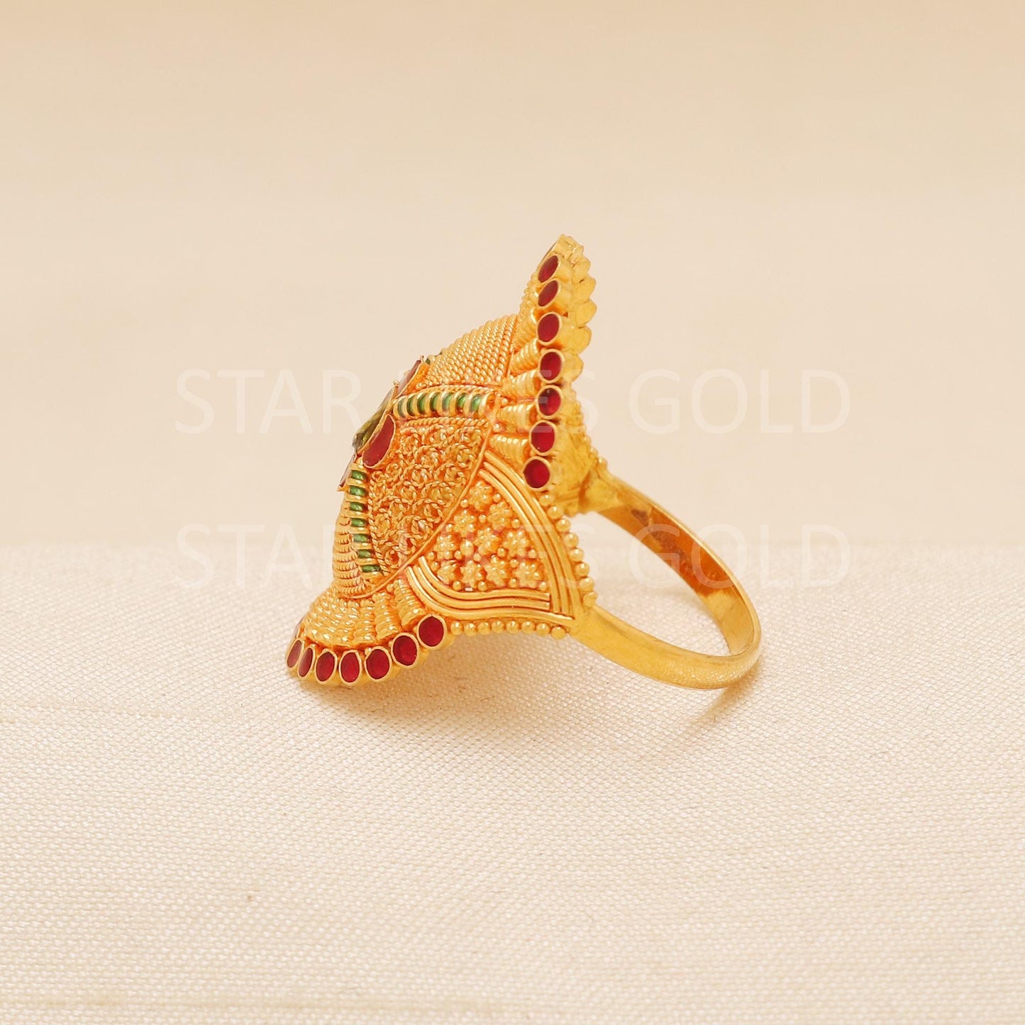 Handcrafted 22k Pure Gold handmade Rings - Artisan Jewelry, 22k Jewelry, Designer Gold Ring, Hallmarked, PR1984