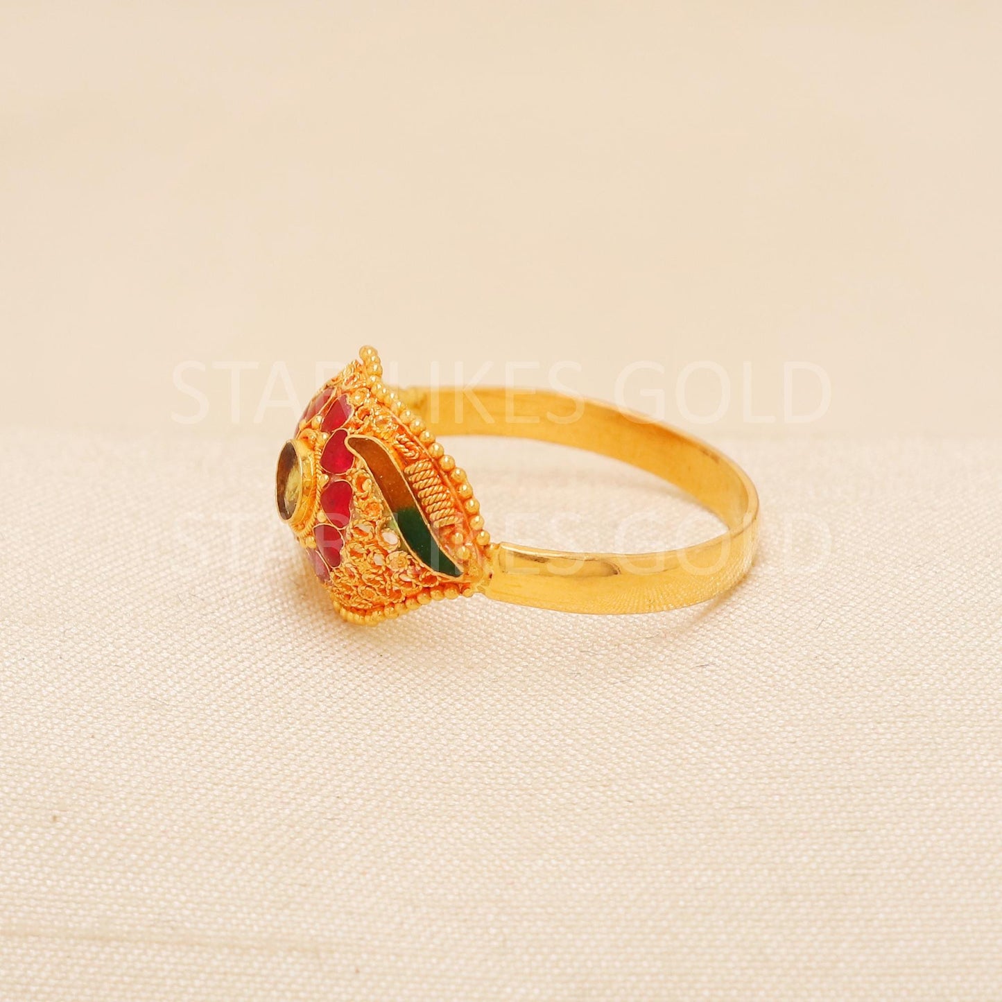 Handcrafted 22k Pure Gold handmade Rings - Artisan Jewelry, 22k Jewelry, Designer Gold Ring, Hallmarked, PR1987