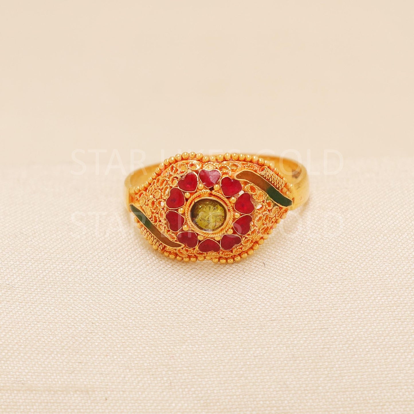 Handcrafted 22k Pure Gold handmade Rings - Artisan Jewelry, 22k Jewelry, Designer Gold Ring, Hallmarked, PR1987