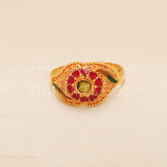 Handcrafted 22k Pure Gold handmade Rings - Artisan Jewelry, 22k Jewelry, Designer Gold Ring, Hallmarked, PR1987
