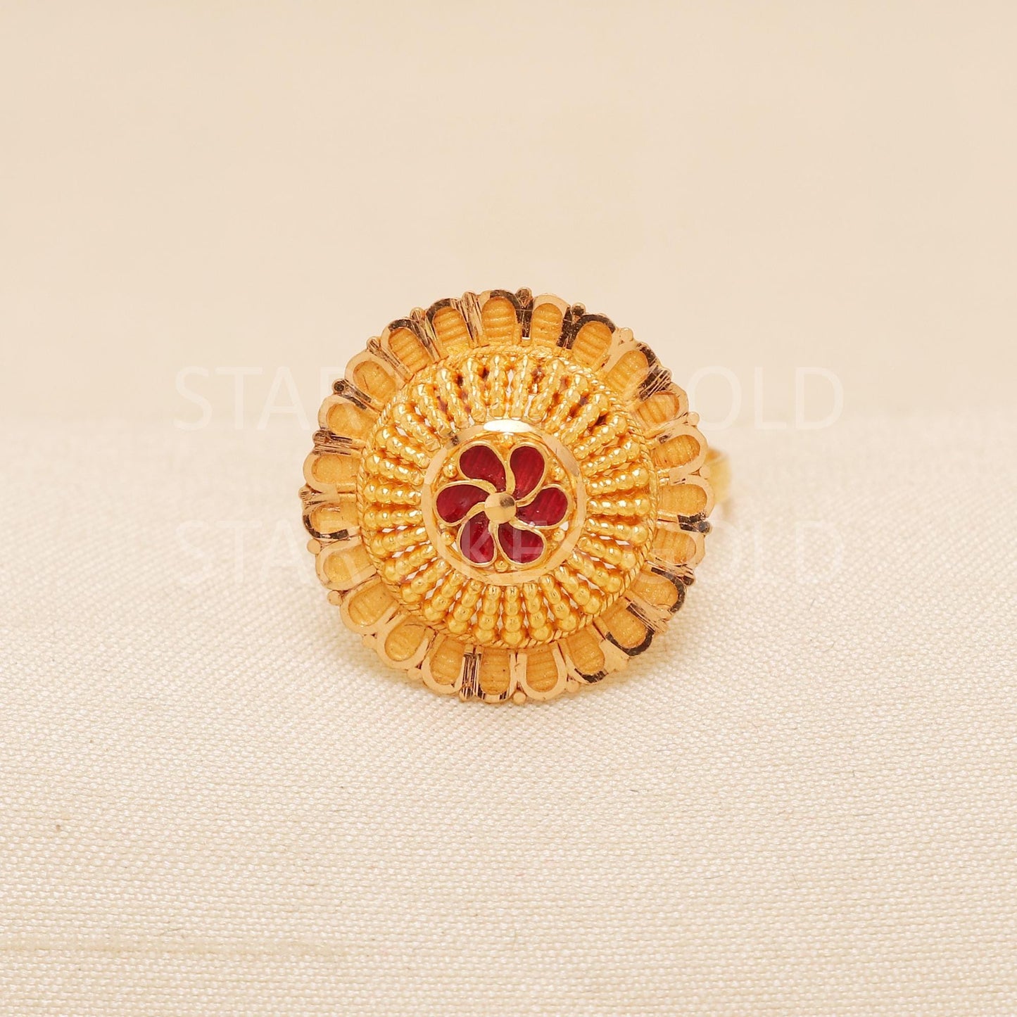 Handcrafted 22k Pure Gold handmade Rings - Artisan Jewelry, 22k Jewelry, Designer Gold Ring, Hallmarked, PR1989