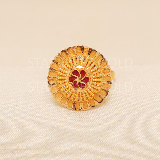 Handcrafted 22k Pure Gold handmade Rings - Artisan Jewelry, 22k Jewelry, Designer Gold Ring, Hallmarked, PR1989