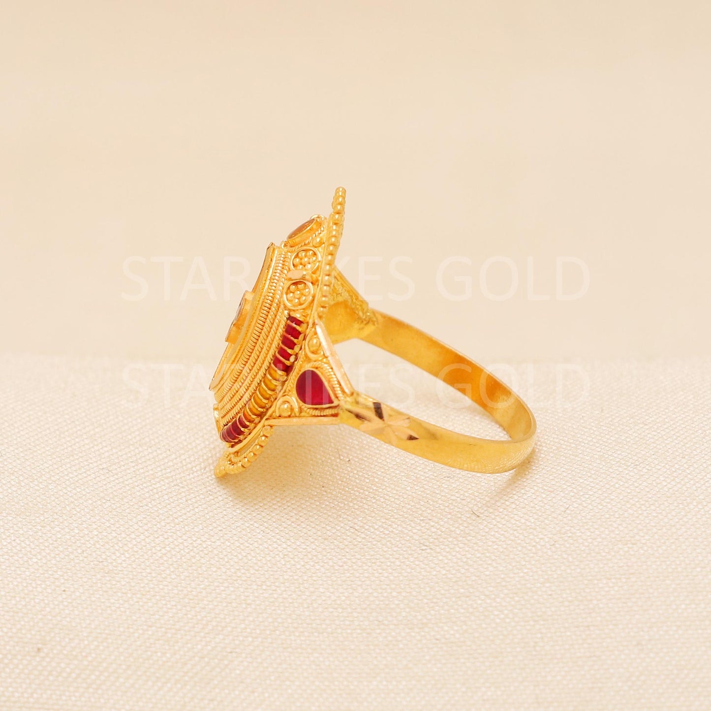 Handcrafted 22k Pure Gold handmade Rings - Artisan Jewelry, 22k Jewelry, Designer Gold Ring, Hallmarked, PR1992
