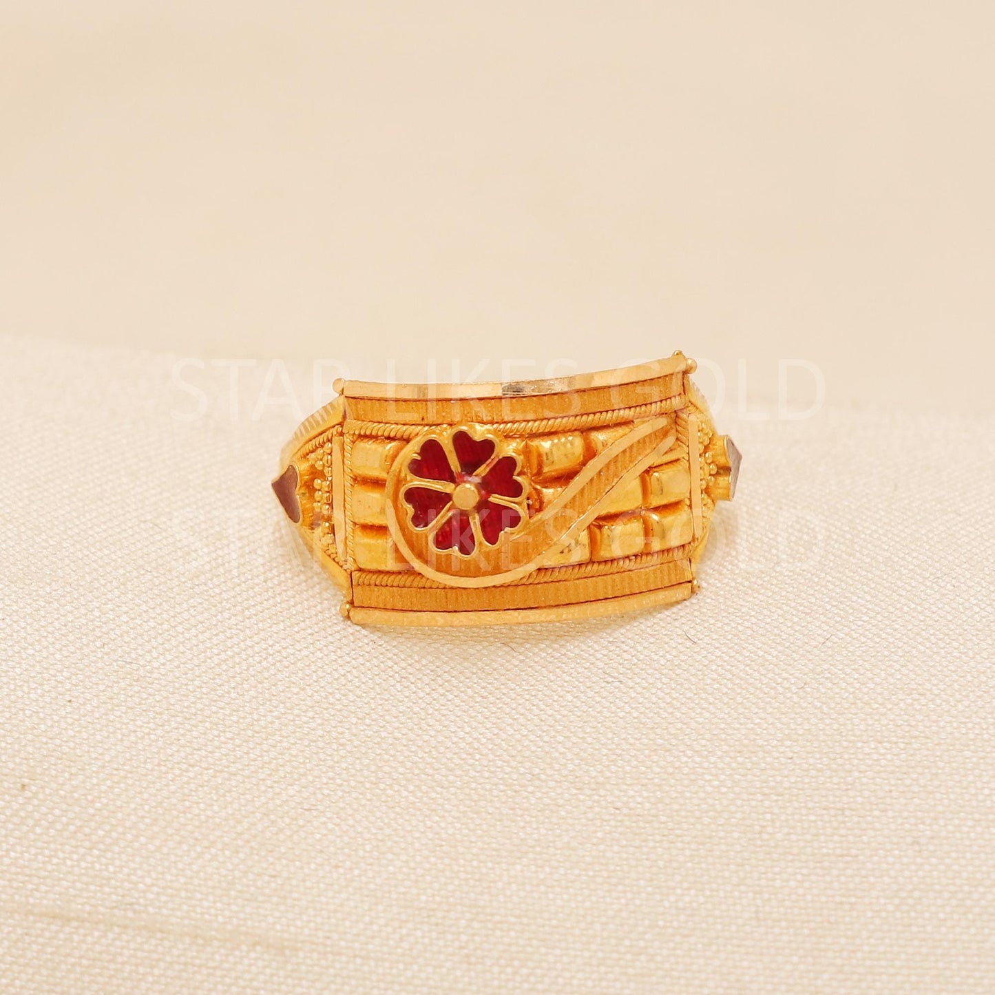 Handcrafted 22k Pure Gold handmade Rings - Artisan Jewelry, 22k Jewelry, Designer Gold Ring, Hallmarked, PR1993