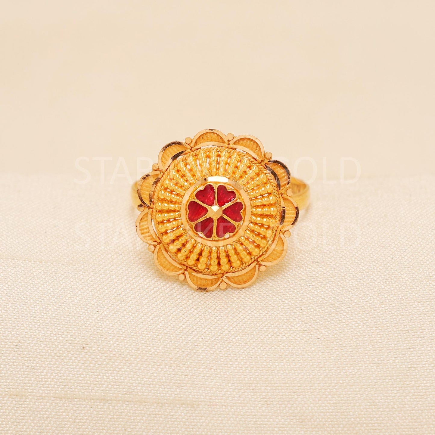 Handcrafted 22k Pure Gold handmade Rings - Artisan Jewelry, 22k Jewelry, Designer Gold Ring, Hallmarked, PR1996