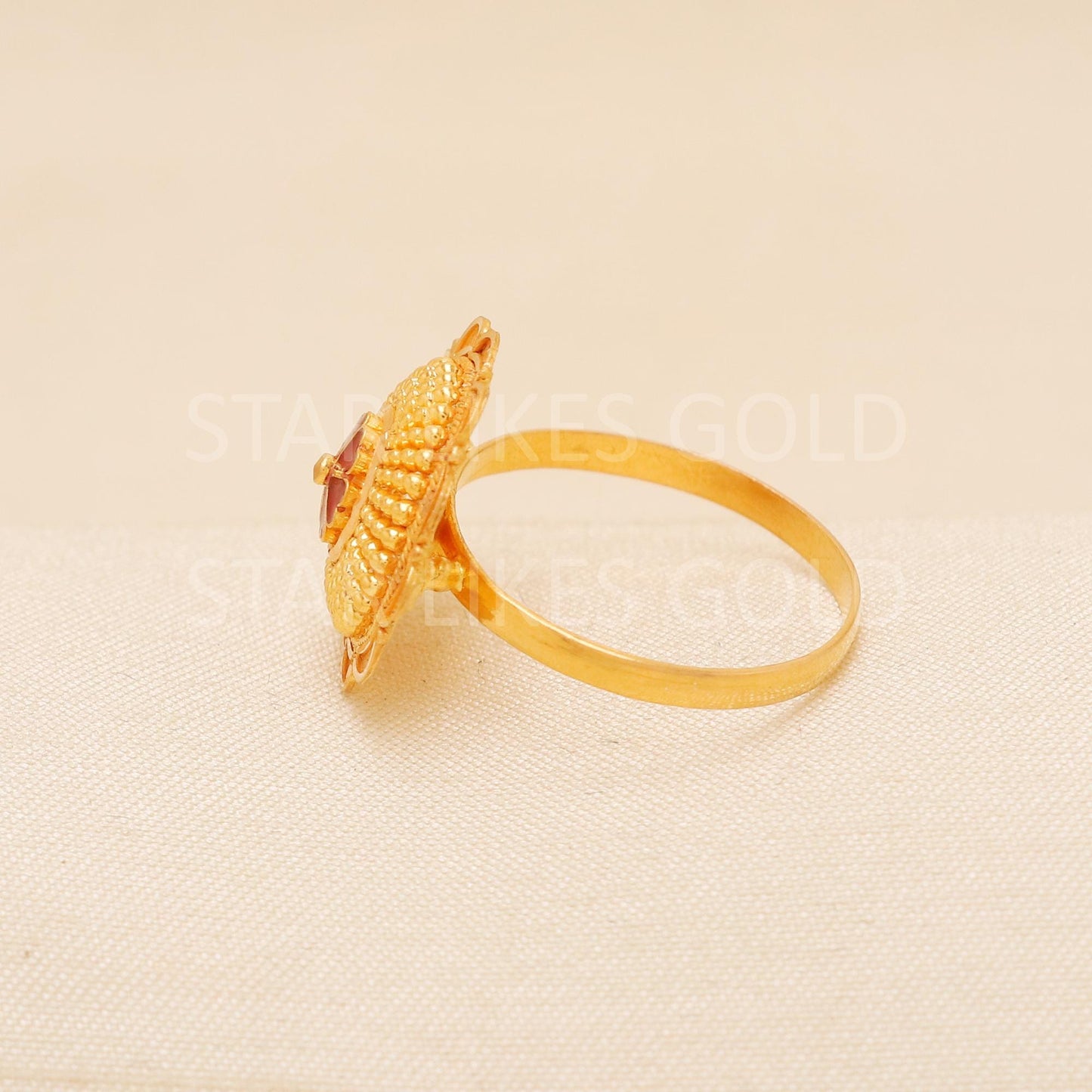 Handcrafted 22k Pure Gold handmade Rings - Artisan Jewelry, 22k Jewelry, Designer Gold Ring, Hallmarked, PR1996