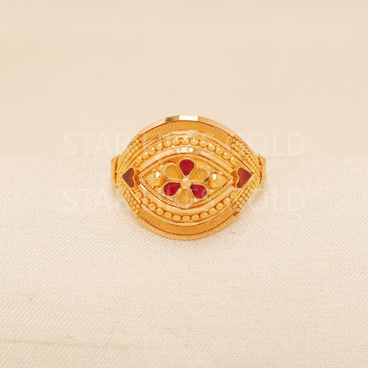 Handcrafted 22k Pure Gold handmade Rings - Artisan Jewelry, 22k Jewelry, Designer Gold Ring, Hallmarked, PR1997