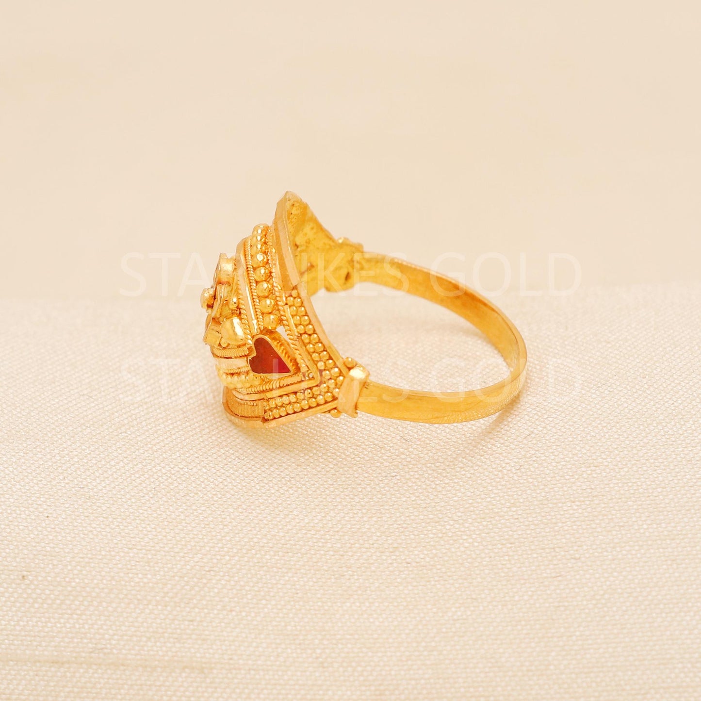 Handcrafted 22k Pure Gold handmade Rings - Artisan Jewelry, 22k Jewelry, Designer Gold Ring, Hallmarked, PR1997