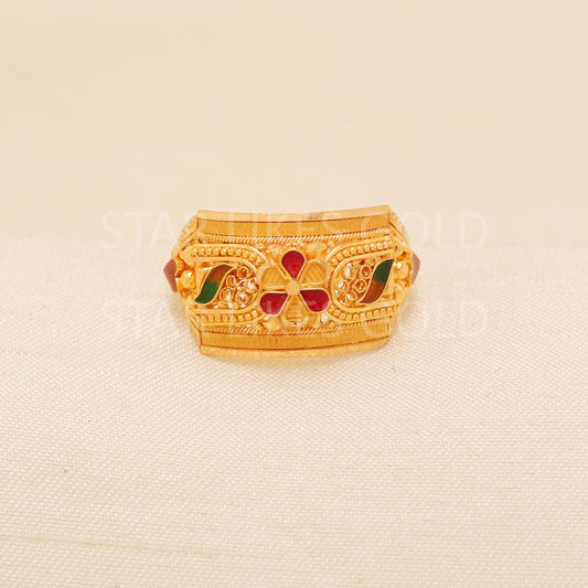 Handcrafted 22k Pure Gold handmade Rings - Artisan Jewelry, 22k Jewelry, Designer Gold Ring, Hallmarked, PR1998