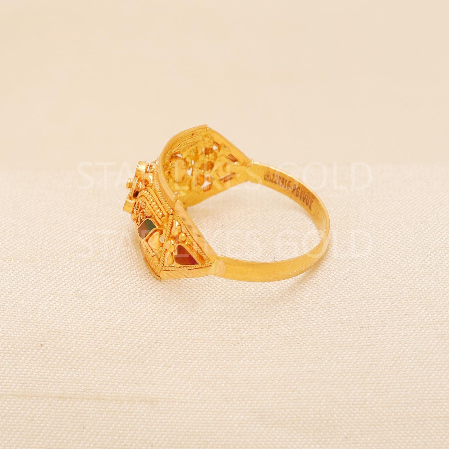 Handcrafted 22k Pure Gold handmade Rings - Artisan Jewelry, 22k Jewelry, Designer Gold Ring, Hallmarked, PR1998