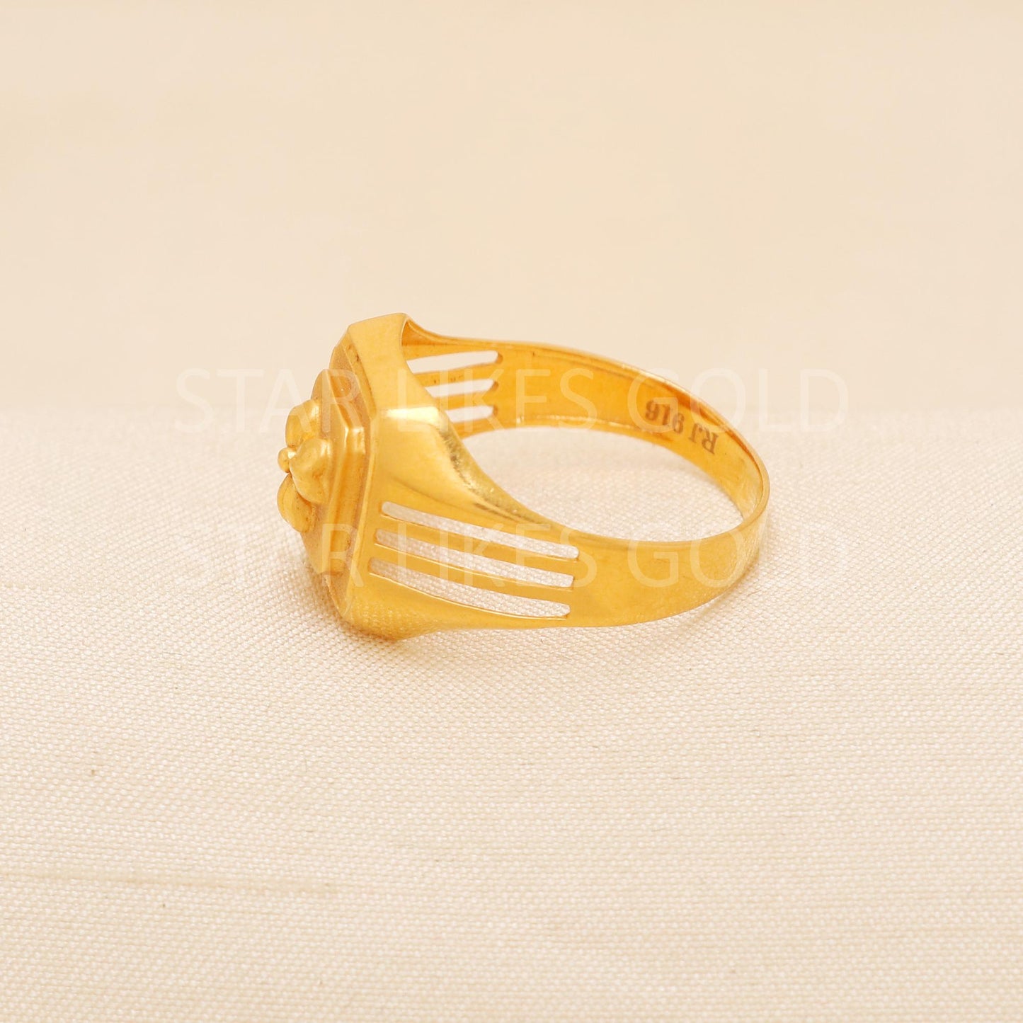 Handcrafted 22k Pure Gold handmade Rings - Artisan Jewelry, 22k Jewelry, Designer Gold Ring, Hallmarked, PR2004