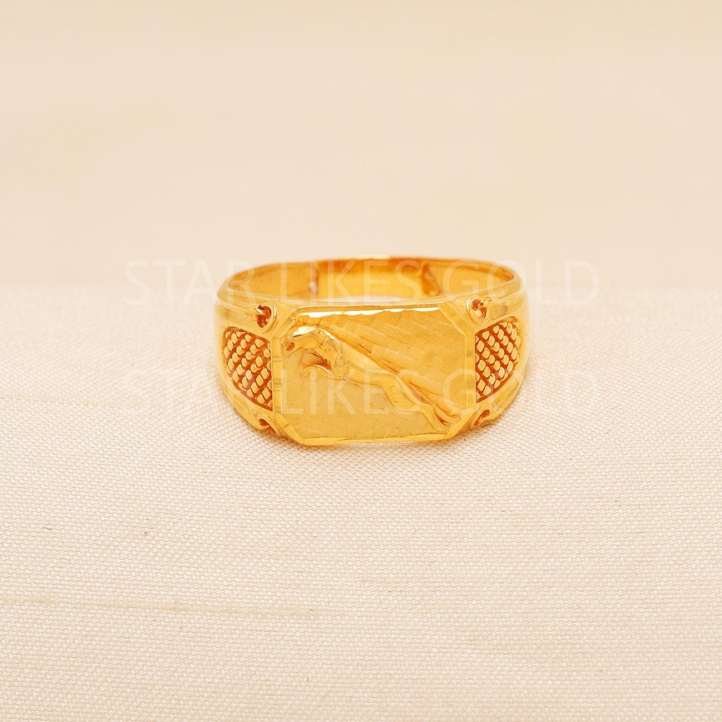 Handcrafted 22k Pure Gold handmade Rings - Artisan Jewelry, 22k Jewelry, Designer Gold Ring, Hallmarked, PR2005
