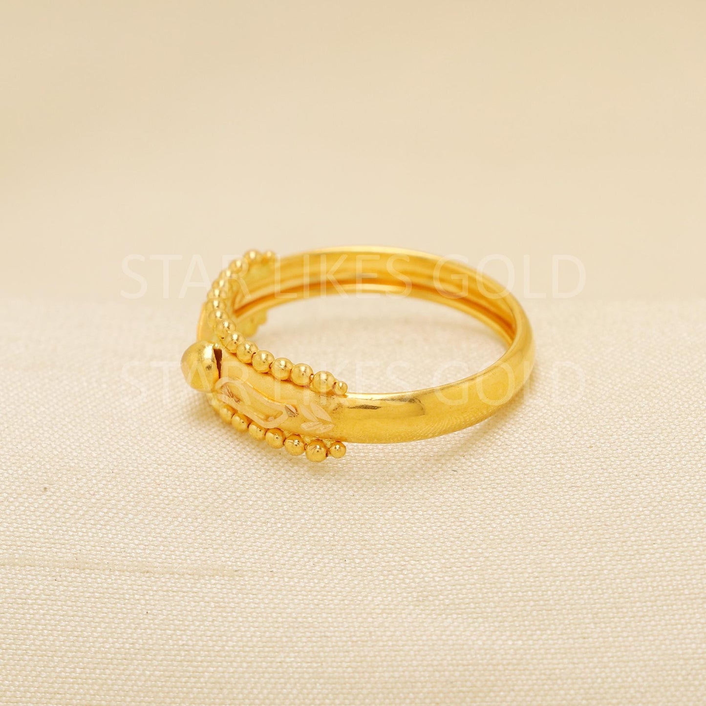 Handcrafted 22k Pure Gold handmade Rings - Artisan Jewelry, 22k Jewelry, Designer Gold Ring, Hallmarked, PR1917