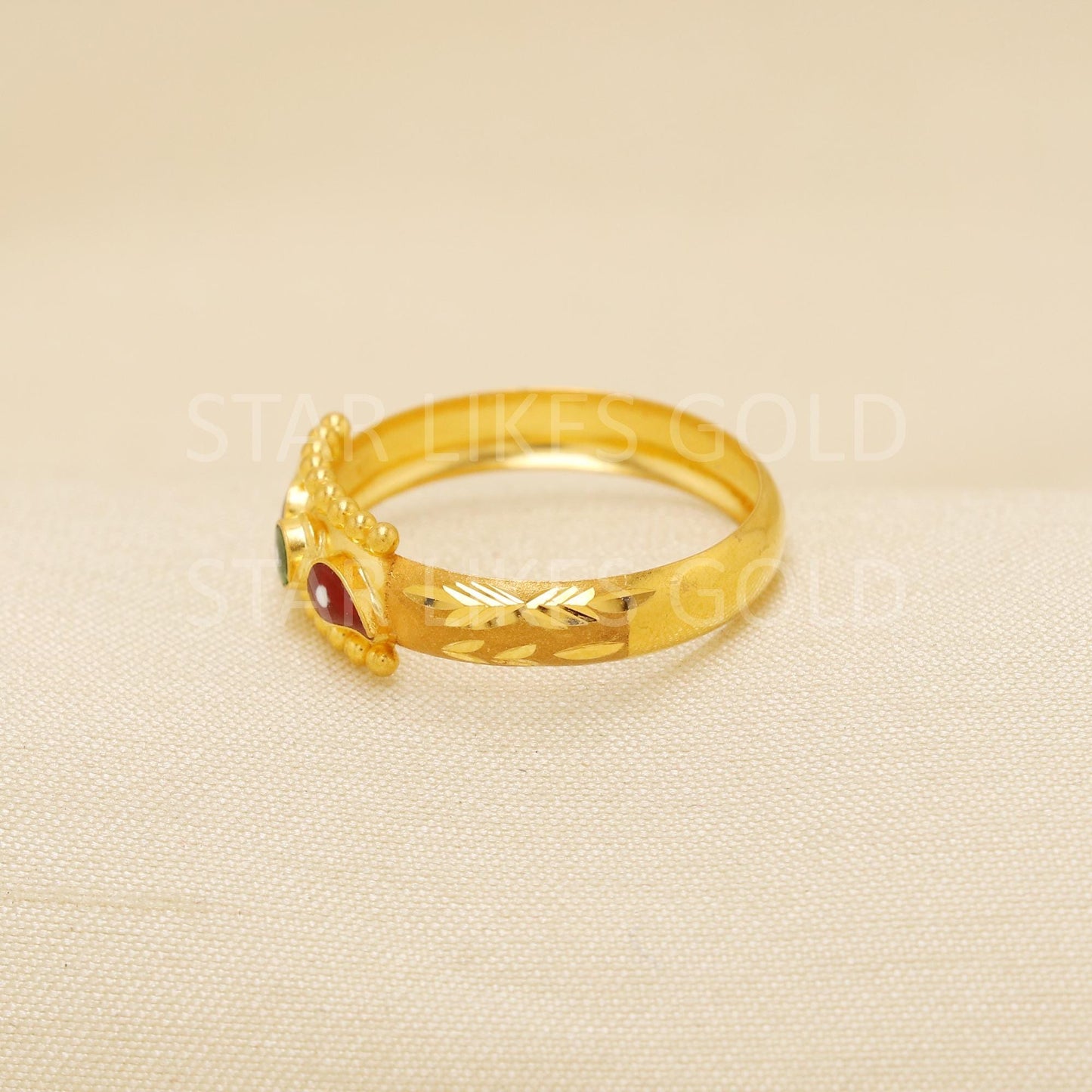 Handcrafted 22k Pure Gold handmade Rings - Artisan Jewelry, 22k Jewelry, Designer Gold Ring, Hallmarked, PR1920