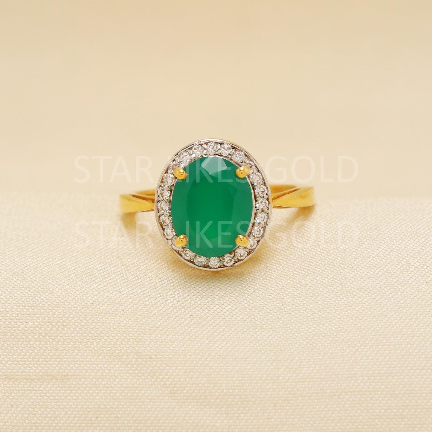 Handmade 22k Gold Emerald Ring – Artisan Gemstone Jewelry