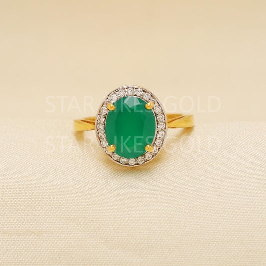 Handmade 22k Gold Emerald Ring – Artisan Gemstone Jewelry