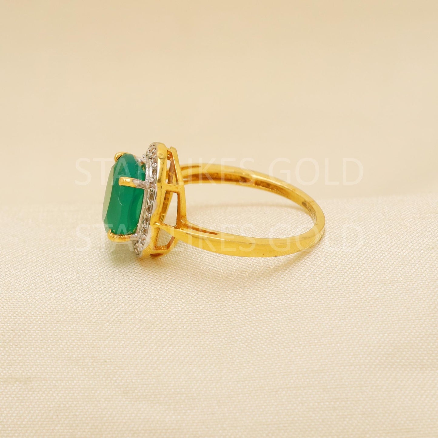 Handmade 22k Gold Emerald Ring – Artisan Gemstone Jewelry