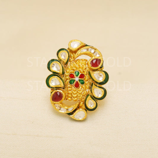 Handcrafted 22k Pure Gold handmade Rings - Artisan Jewelry, 22k Jewelry, Designer Gold Ring, Hallmarked, PR1943