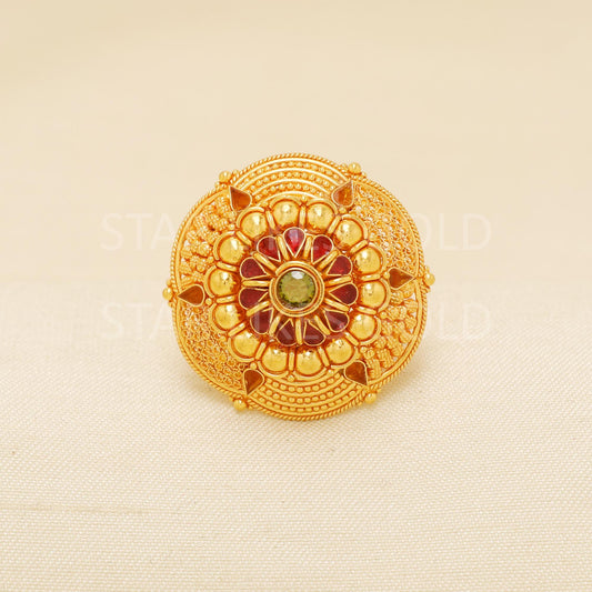 Handcrafted 22k Pure Gold handmade Rings - Artisan Jewelry, 22k Jewelry, Designer Gold Ring, Hallmarked, PR1948