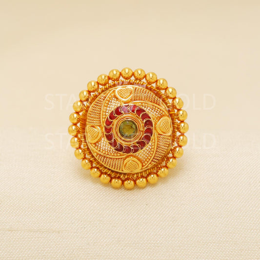 Handcrafted 22k Pure Gold handmade Rings - Artisan Jewelry, 22k Jewelry, Designer Gold Ring, Hallmarked, PR1949