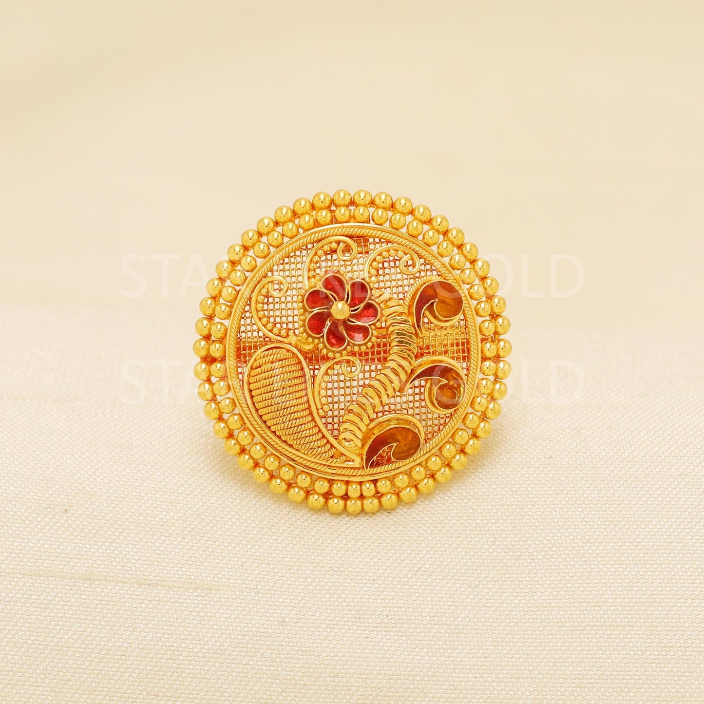 Handcrafted 22k Pure Gold handmade Rings - Artisan Jewelry, 22k Jewelry, Designer Gold Ring, Hallmarked, PR1952