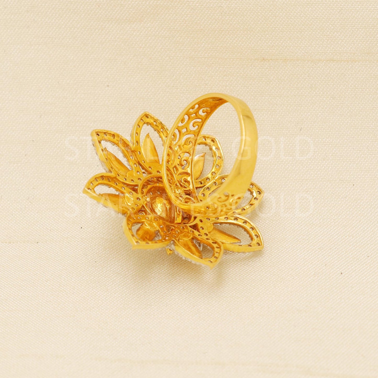 Handcrafted 22k Pure Gold handmade Rings - Artisan Jewelry, 22k Jewelry, Designer Gold Ring, Hallmarked, PR1953