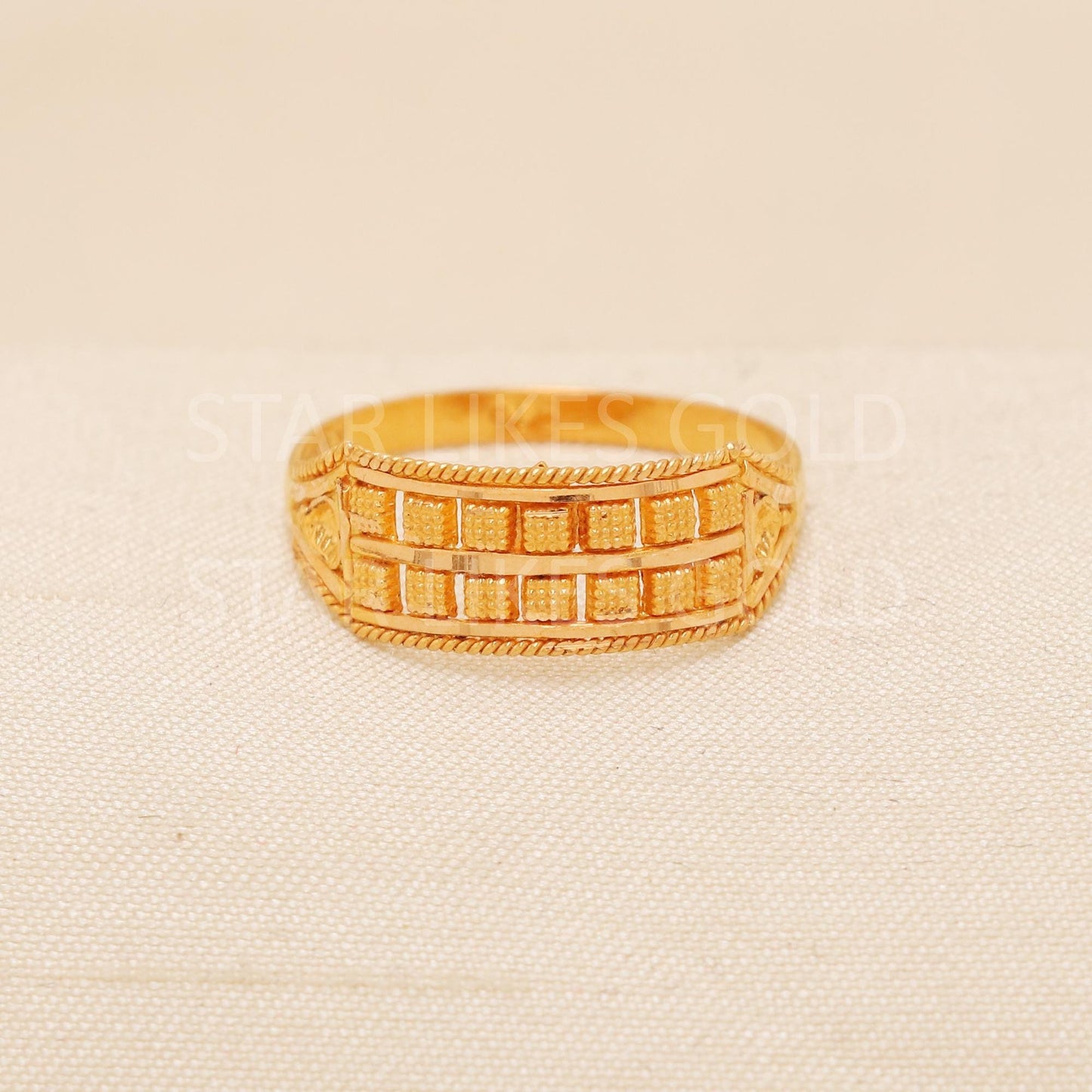 Handcrafted 22k Pure Gold handmade Rings - Artisan Jewelry, 22k Jewelry, Designer Gold Ring, Hallmarked, PR1960