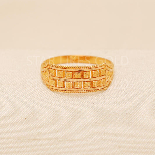 Handcrafted 22k Pure Gold handmade Rings - Artisan Jewelry, 22k Jewelry, Designer Gold Ring, Hallmarked, PR1960