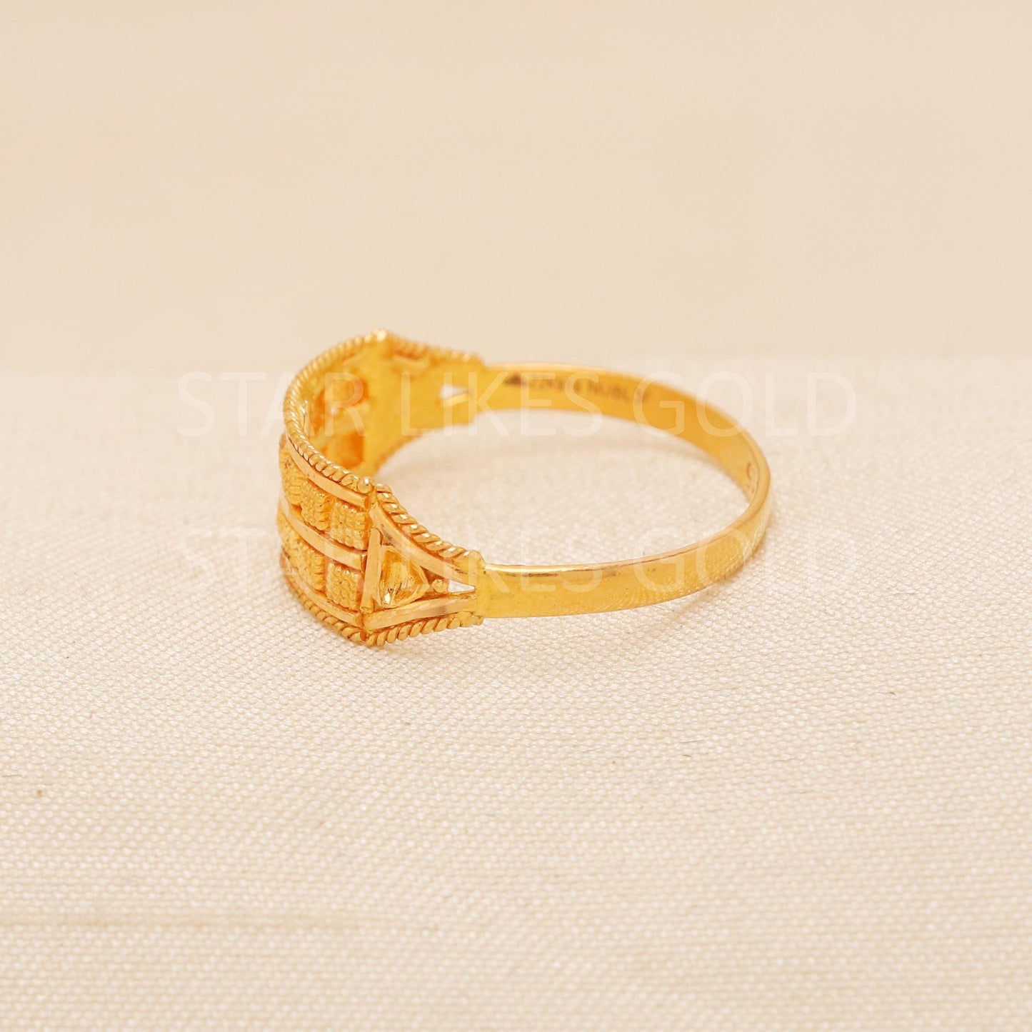 Handcrafted 22k Pure Gold handmade Rings - Artisan Jewelry, 22k Jewelry, Designer Gold Ring, Hallmarked, PR1960