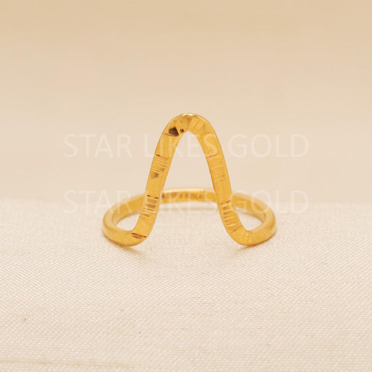 Handcrafted 22k Pure Gold handmade Rings - Artisan Jewelry, 22k Jewelry, Designer Gold Ring, Hallmarked, PR1963