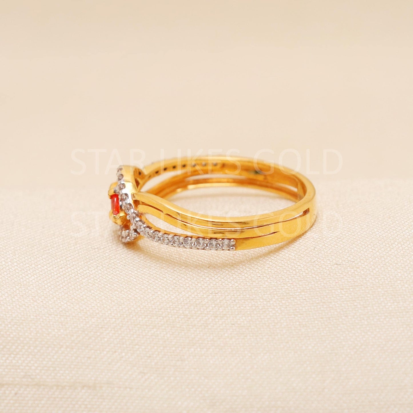 Handcrafted 22k Pure Gold handmade Rings - Artisan Jewelry, 22k Jewelry, Designer Gold Ring, Hallmarked, PR1975