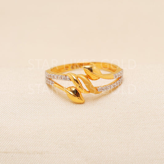 Handcrafted 22k Pure Gold handmade Rings - Artisan Jewelry, 22k Jewelry, Designer Gold Ring, Hallmarked, PR1977