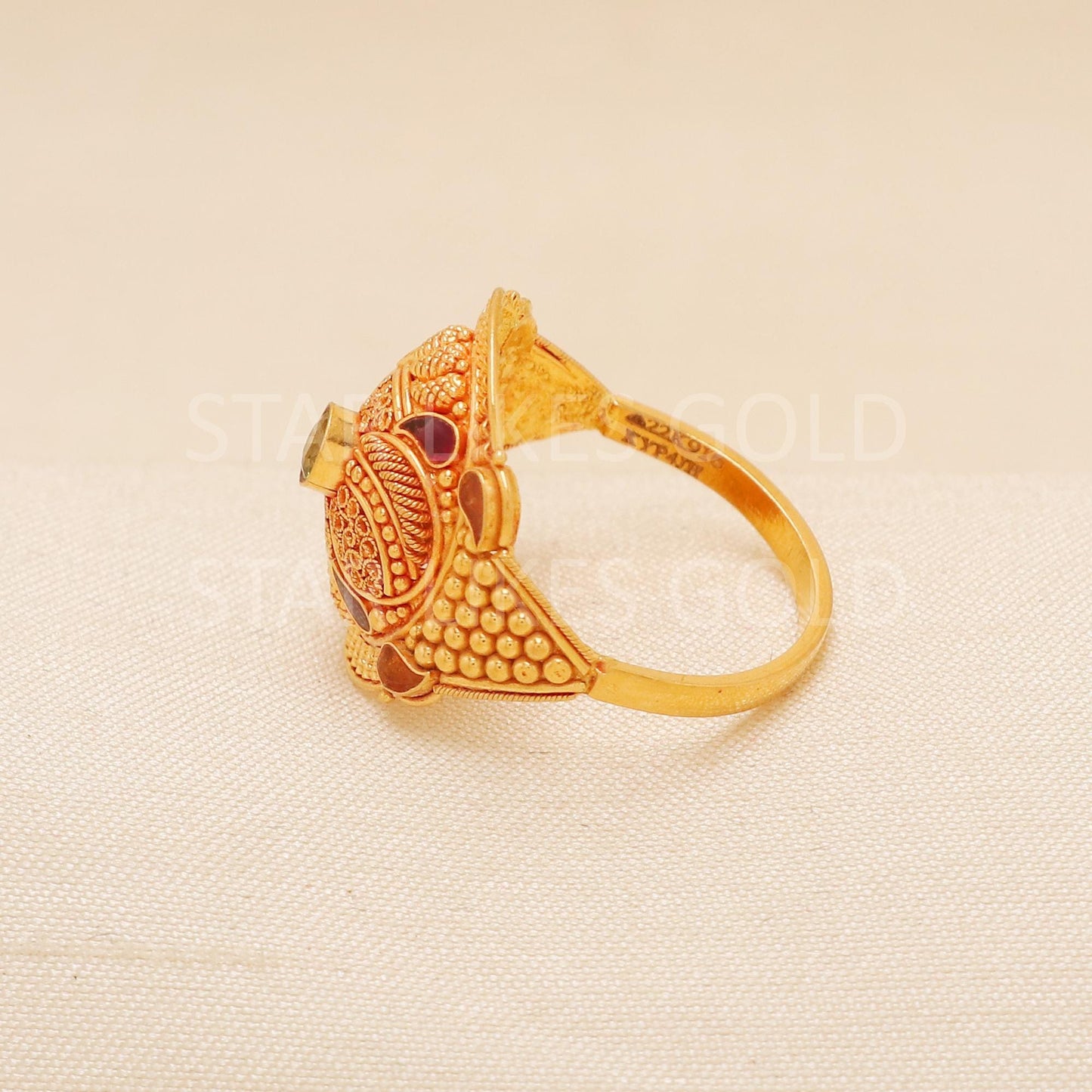 Handcrafted 22k Pure Gold handmade Rings - Artisan Jewelry, 22k Jewelry, Designer Gold Ring, Hallmarked, PR1980