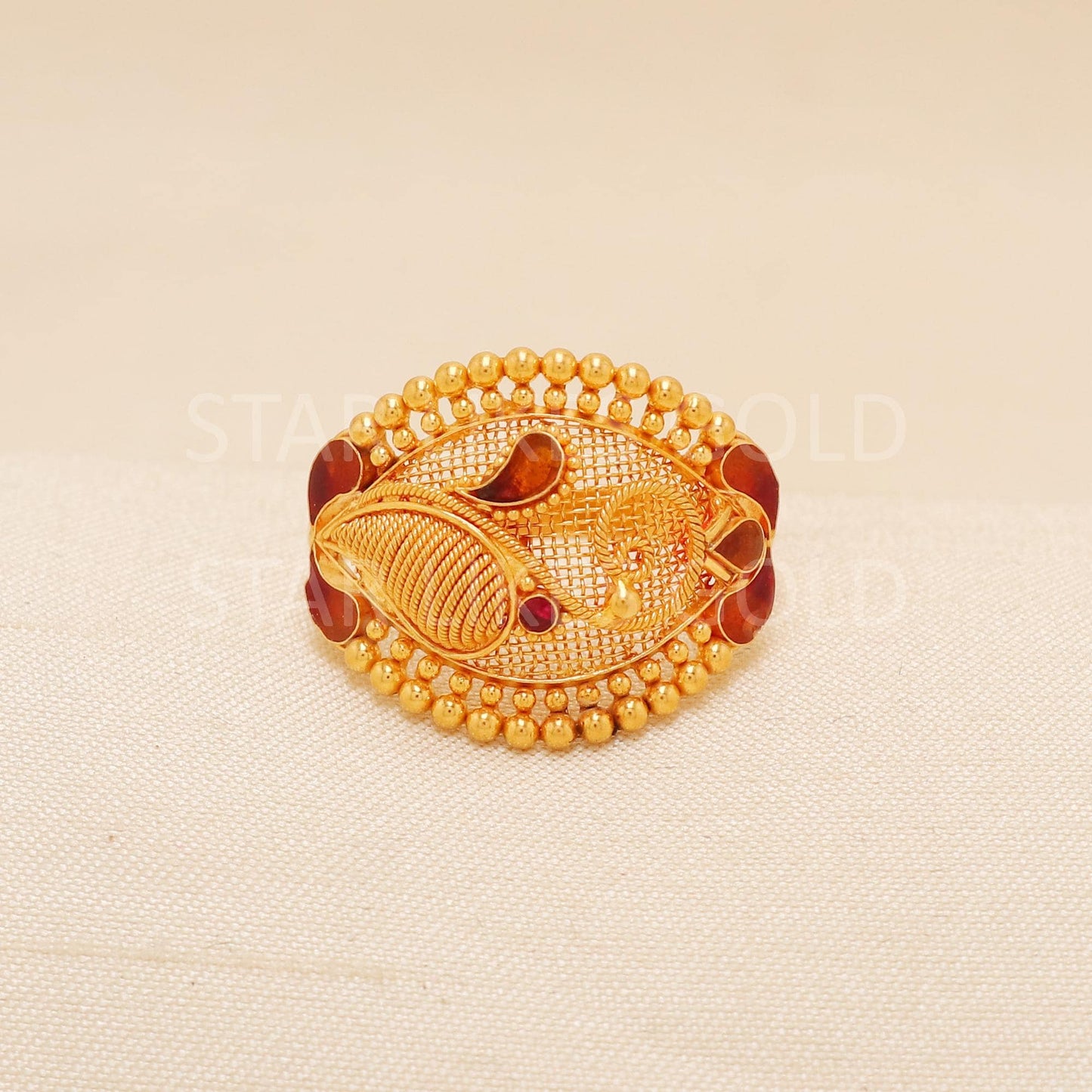 Handcrafted 22k Pure Gold handmade Rings - Artisan Jewelry, 22k Jewelry, Designer Gold Ring, Hallmarked, PR1981