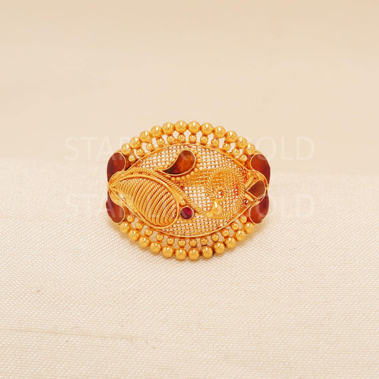 Handcrafted 22k Pure Gold handmade Rings - Artisan Jewelry, 22k Jewelry, Designer Gold Ring, Hallmarked, PR1981