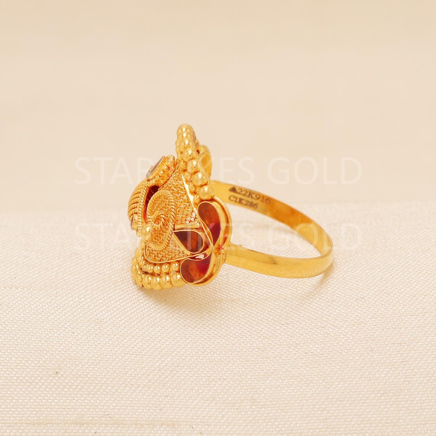 Handcrafted 22k Pure Gold handmade Rings - Artisan Jewelry, 22k Jewelry, Designer Gold Ring, Hallmarked, PR1981