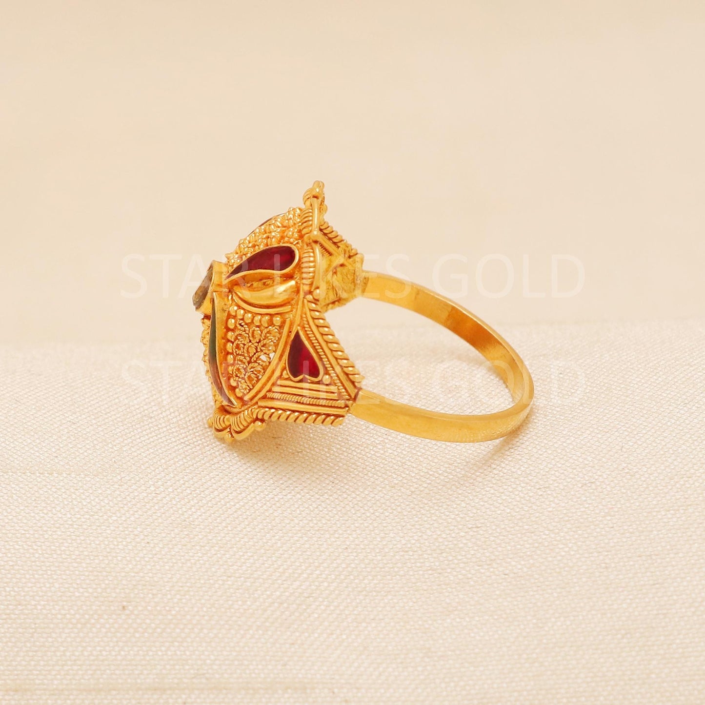 Handcrafted 22k Pure Gold handmade Rings - Artisan Jewelry, 22k Jewelry, Designer Gold Ring, Hallmarked, PR1982