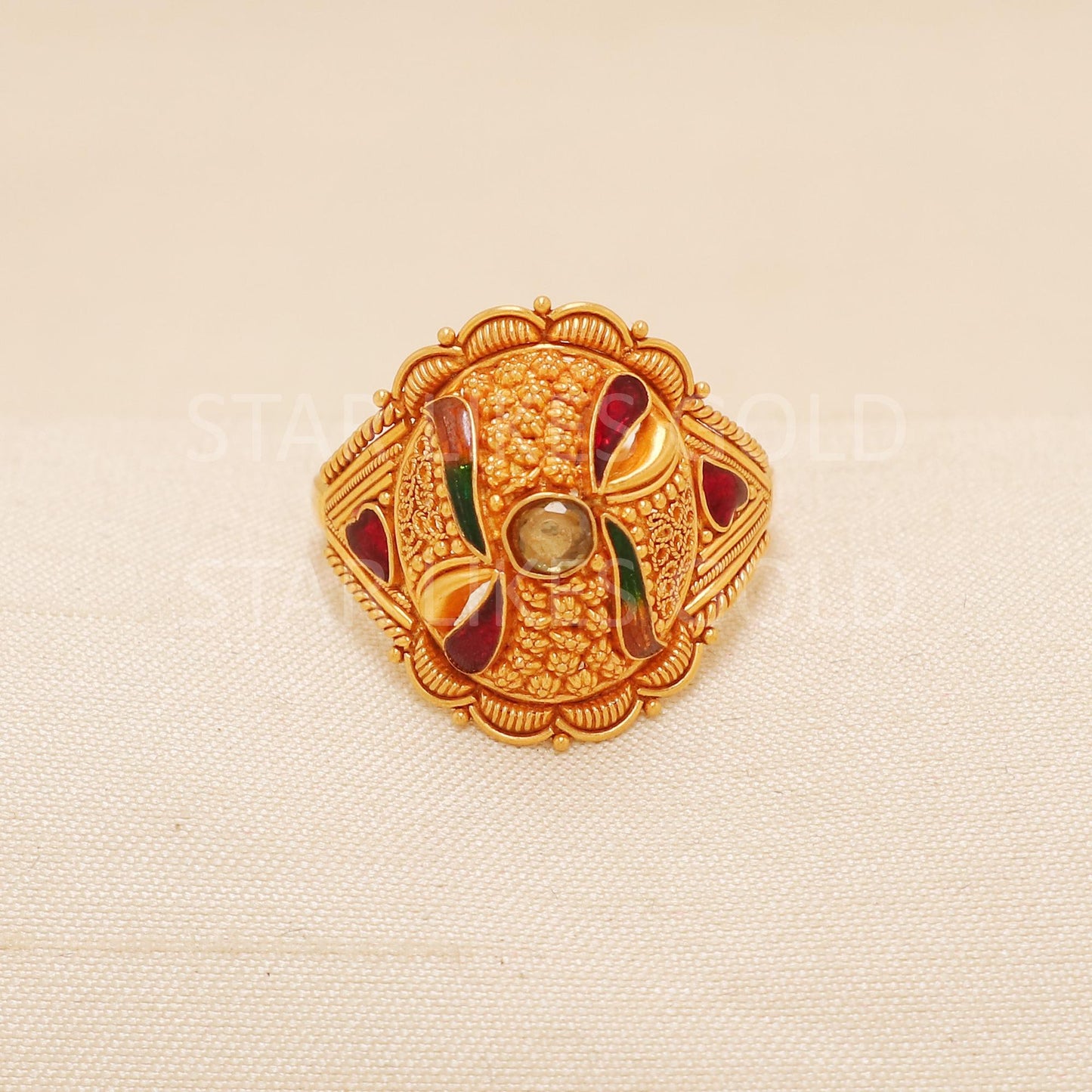 Handcrafted 22k Pure Gold handmade Rings - Artisan Jewelry, 22k Jewelry, Designer Gold Ring, Hallmarked, PR1982