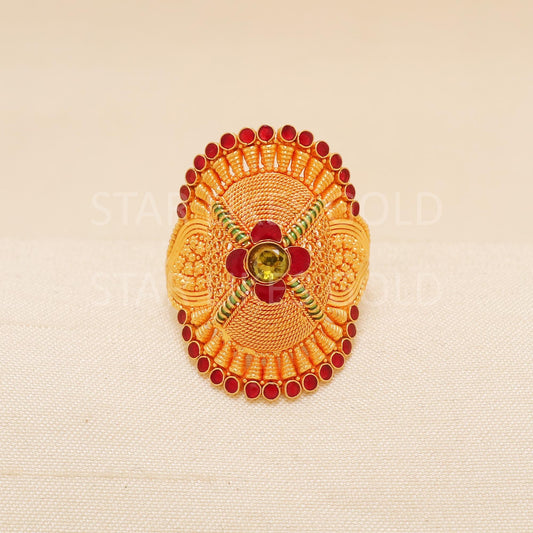 Handcrafted 22k Pure Gold handmade Rings - Artisan Jewelry, 22k Jewelry, Designer Gold Ring, Hallmarked, PR1984