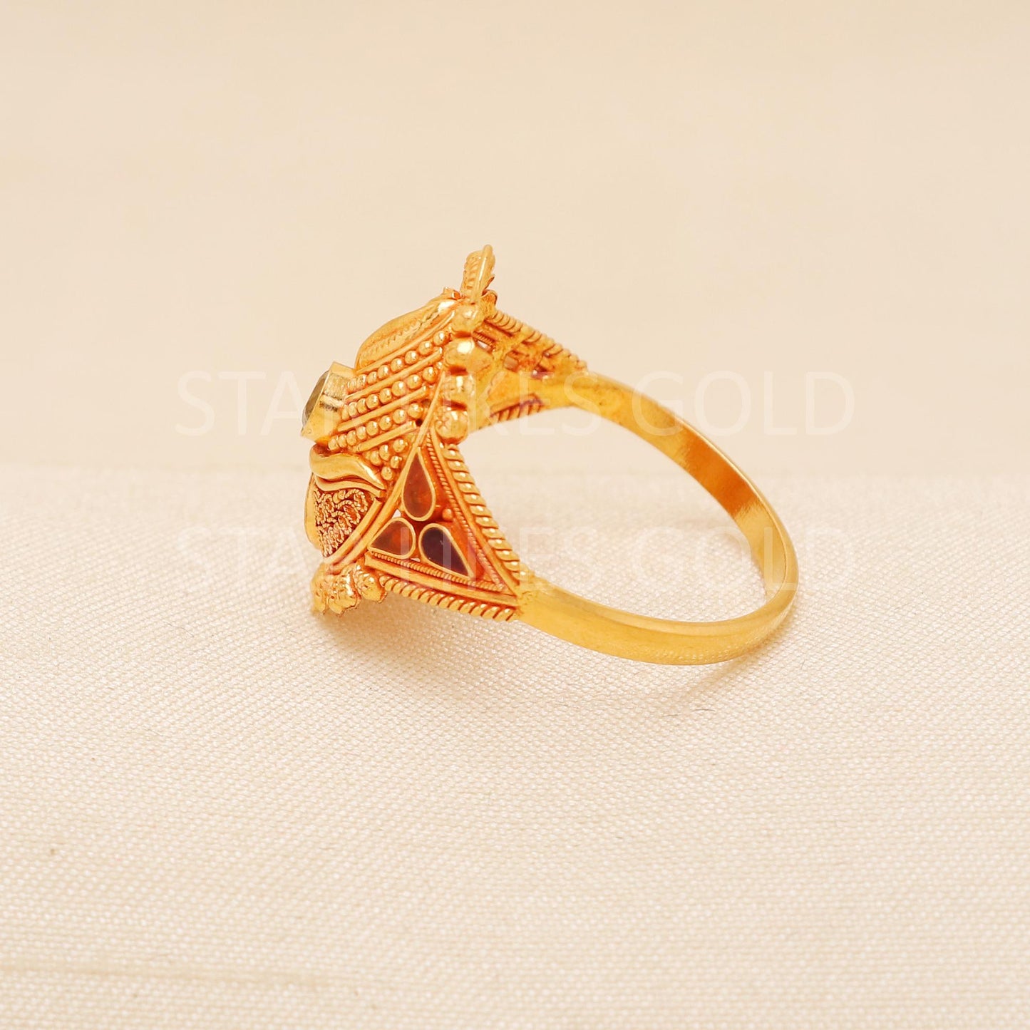 Handcrafted 22k Pure Gold handmade Rings - Artisan Jewelry, 22k Jewelry, Designer Gold Ring, Hallmarked, PR1985