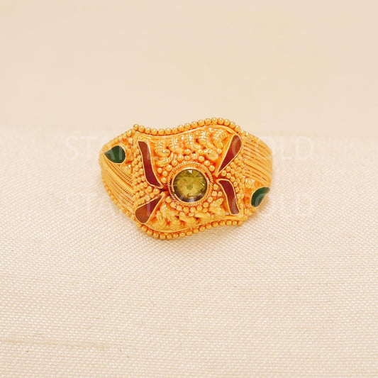 Handcrafted 22k Pure Gold handmade Rings - Artisan Jewelry, 22k Jewelry, Designer Gold Ring, Hallmarked, PR1986