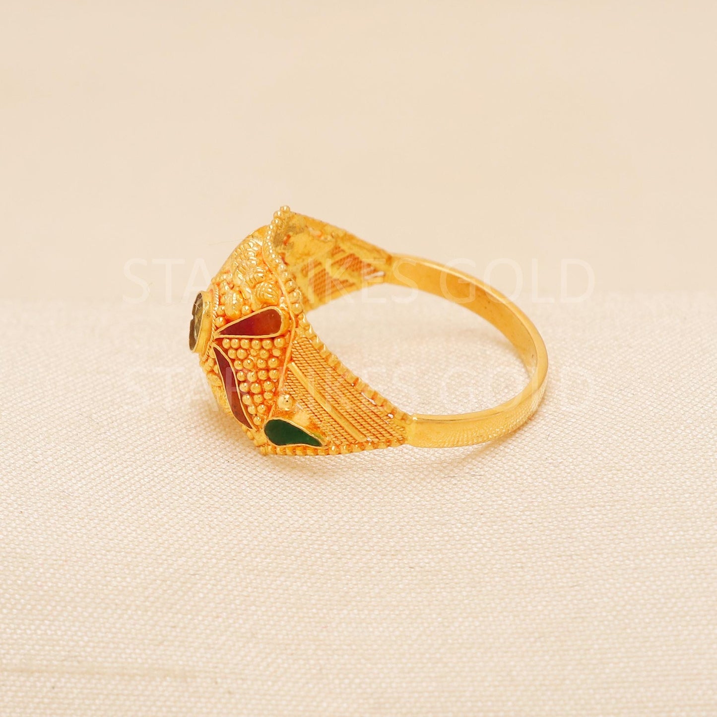 Handcrafted 22k Pure Gold handmade Rings - Artisan Jewelry, 22k Jewelry, Designer Gold Ring, Hallmarked, PR1986