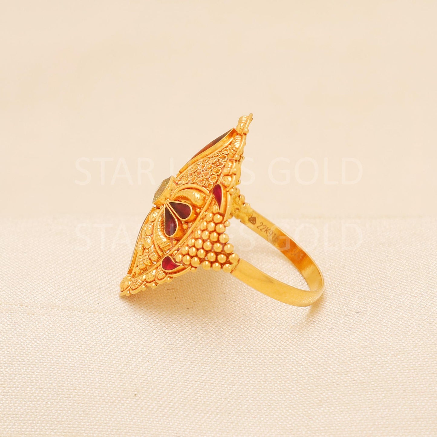 Handcrafted 22k Pure Gold handmade Rings - Artisan Jewelry, 22k Jewelry, Designer Gold Ring, Hallmarked, PR1990