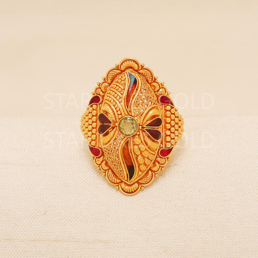 Handcrafted 22k Pure Gold handmade Rings - Artisan Jewelry, 22k Jewelry, Designer Gold Ring, Hallmarked, PR1990