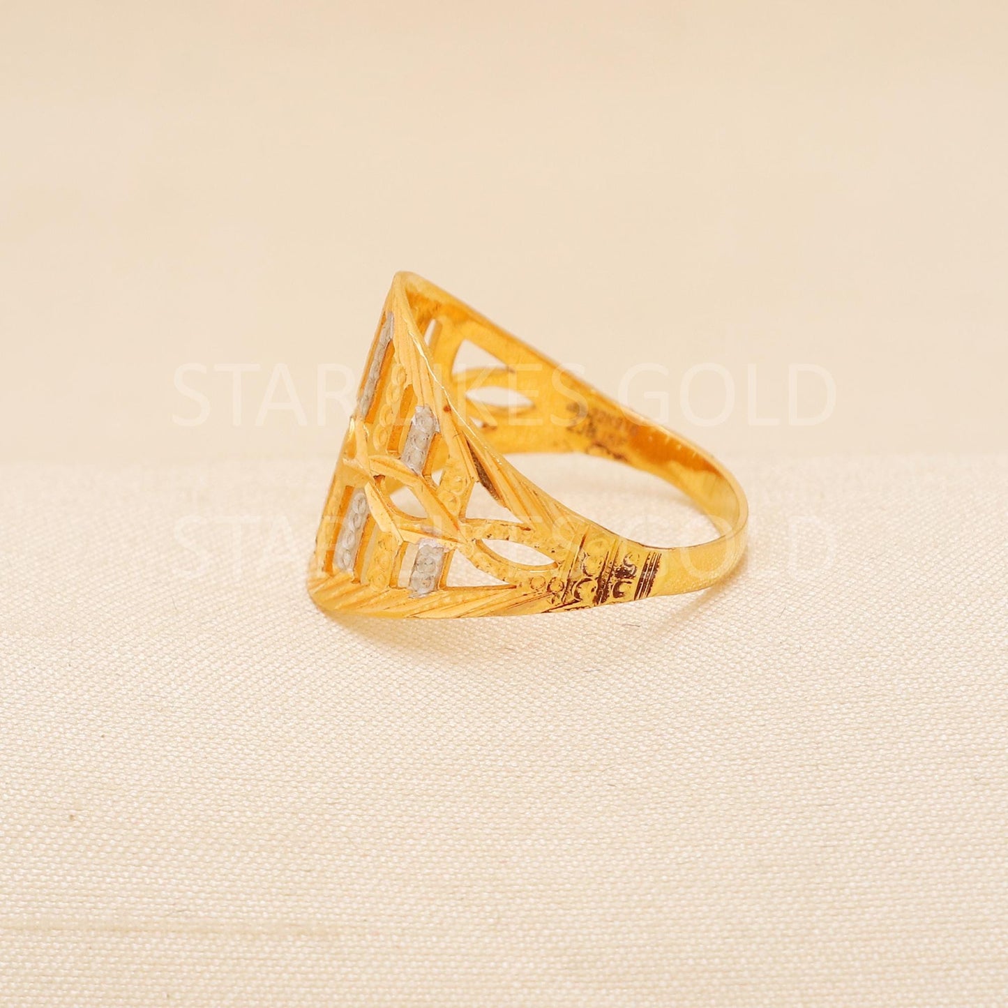 Handcrafted 22k Pure Gold handmade Rings - Artisan Jewelry, 22k Jewelry, Designer Gold Ring, Hallmarked, PR1991
