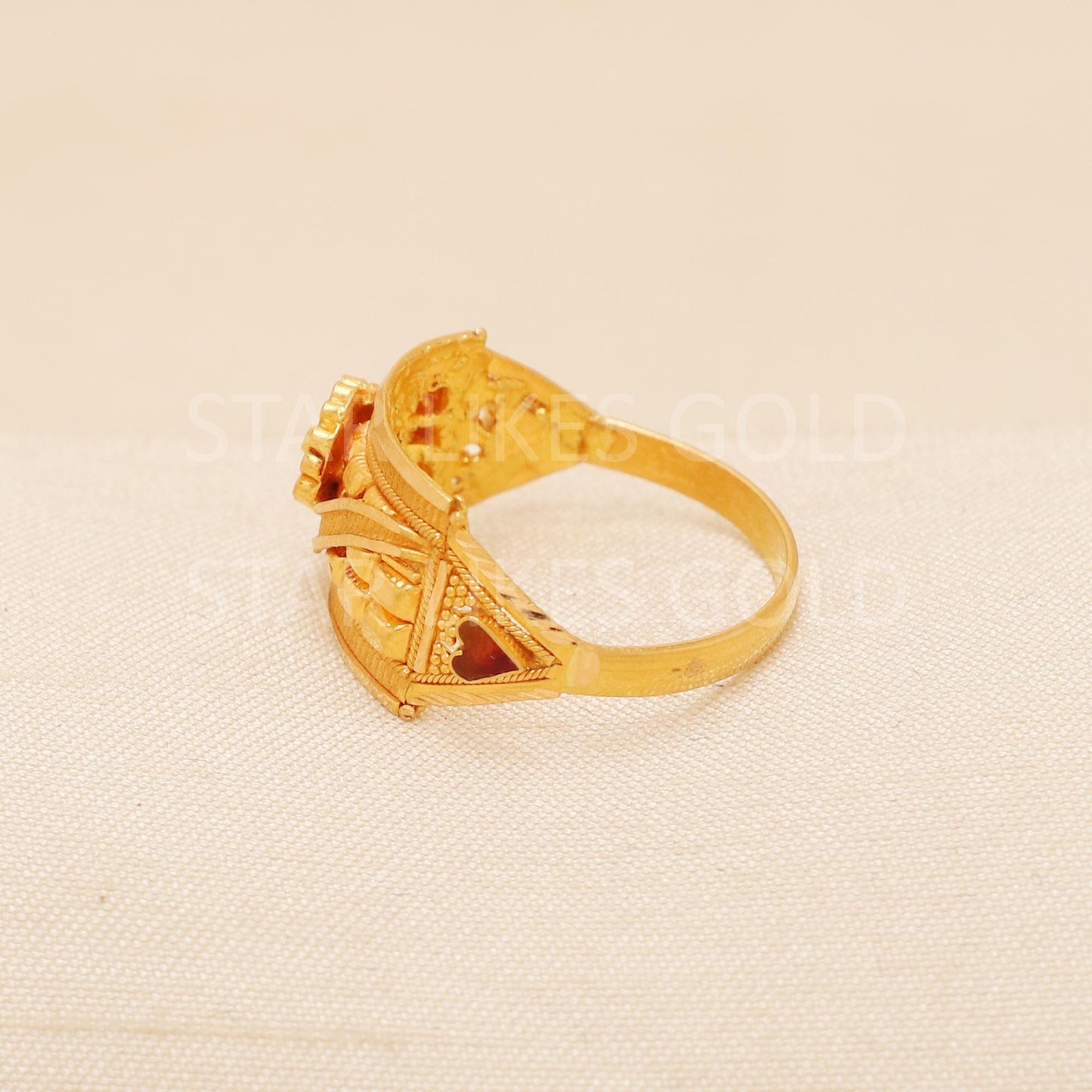 Handcrafted 22k Pure Gold handmade Rings - Artisan Jewelry, 22k Jewelry, Designer Gold Ring, Hallmarked, PR1993