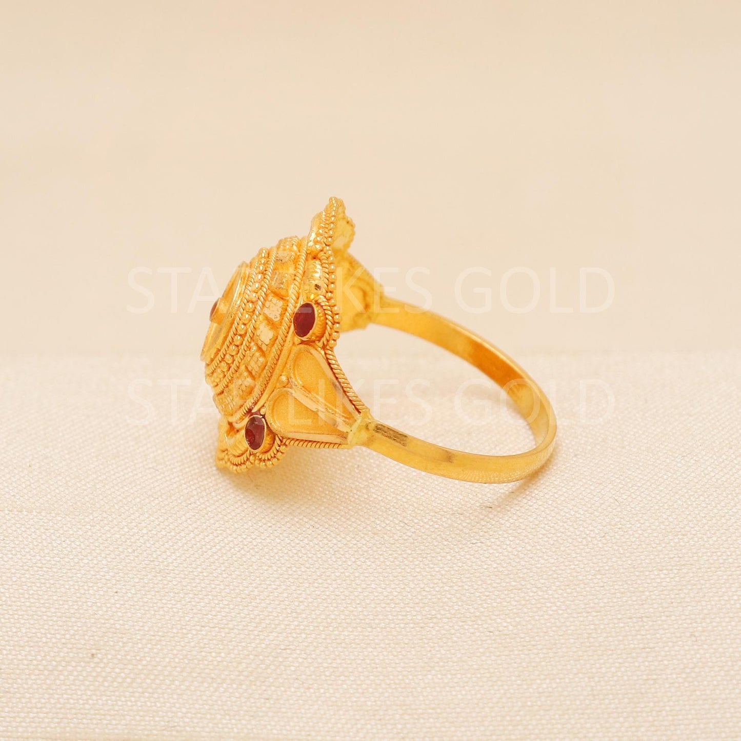 Handcrafted 22k Pure Gold handmade Rings - Artisan Jewelry, 22k Jewelry, Designer Gold Ring, Hallmarked, PR1994