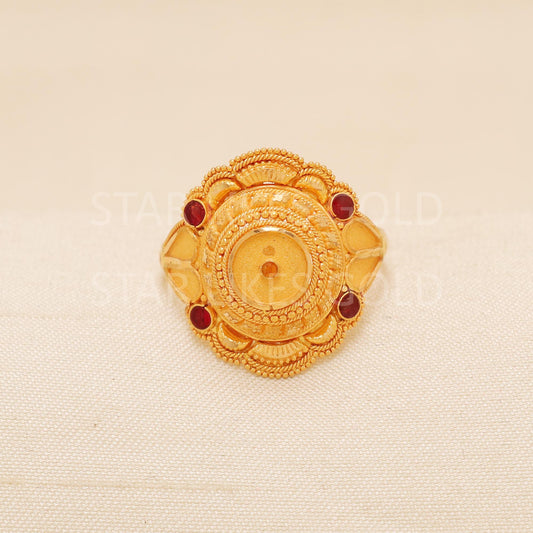 Handcrafted 22k Pure Gold handmade Rings - Artisan Jewelry, 22k Jewelry, Designer Gold Ring, Hallmarked, PR1994